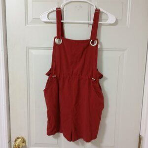 Shein Womans One Piece Romper Size L Maroon 100% Cotton